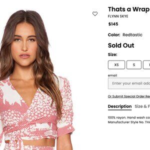 Flynn Skye Red and White Polka Dot wrap Top large